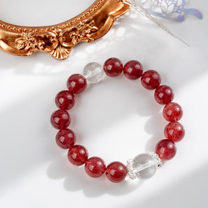 Bramble -  Strawberry Quartz Crystal Bracelet