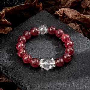Bramble -  Strawberry Quartz Crystal Bracelet