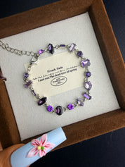 💜🩵🩷Main Character Lucky Bracelet – Adjustable Extension Chain (Purple / Pink / Blue)