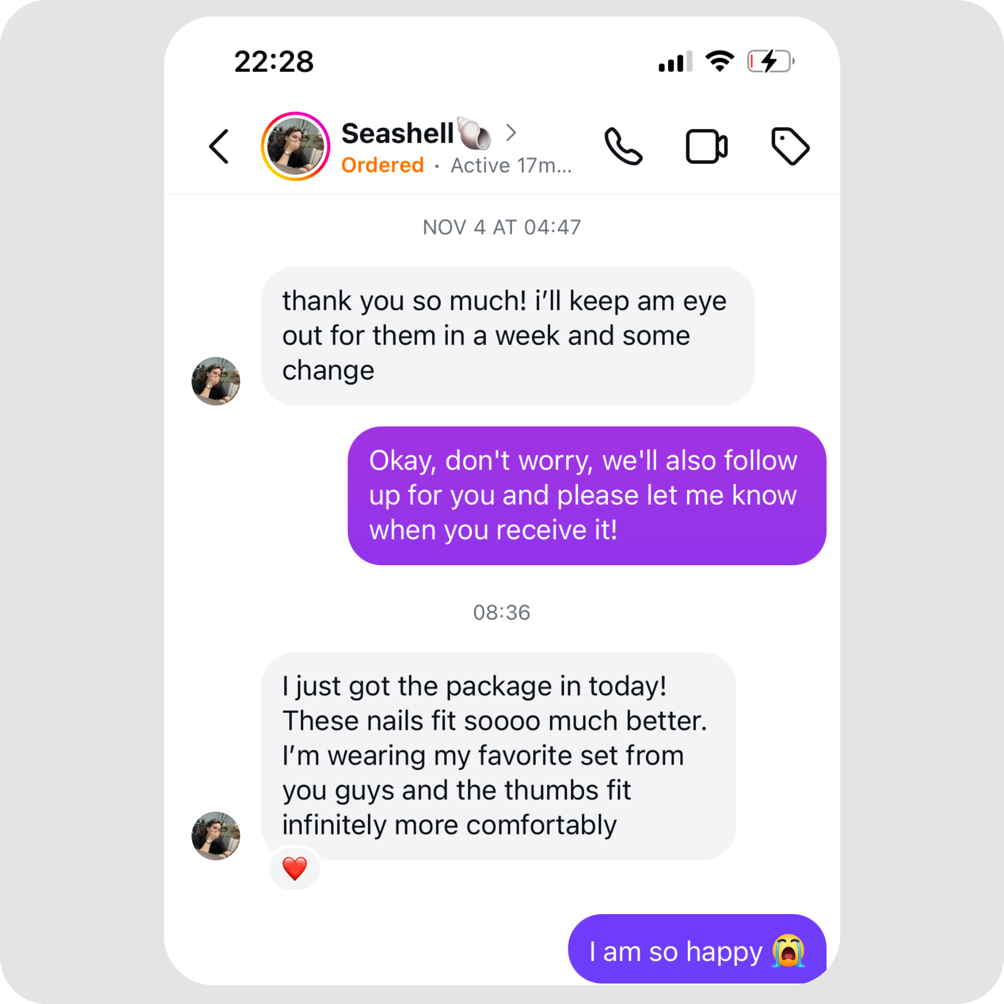 Low on battery, high on customer love 💖