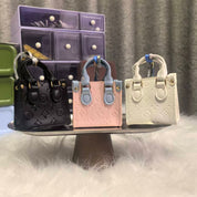Luxe Leather Bag Charm (black/pink/white)