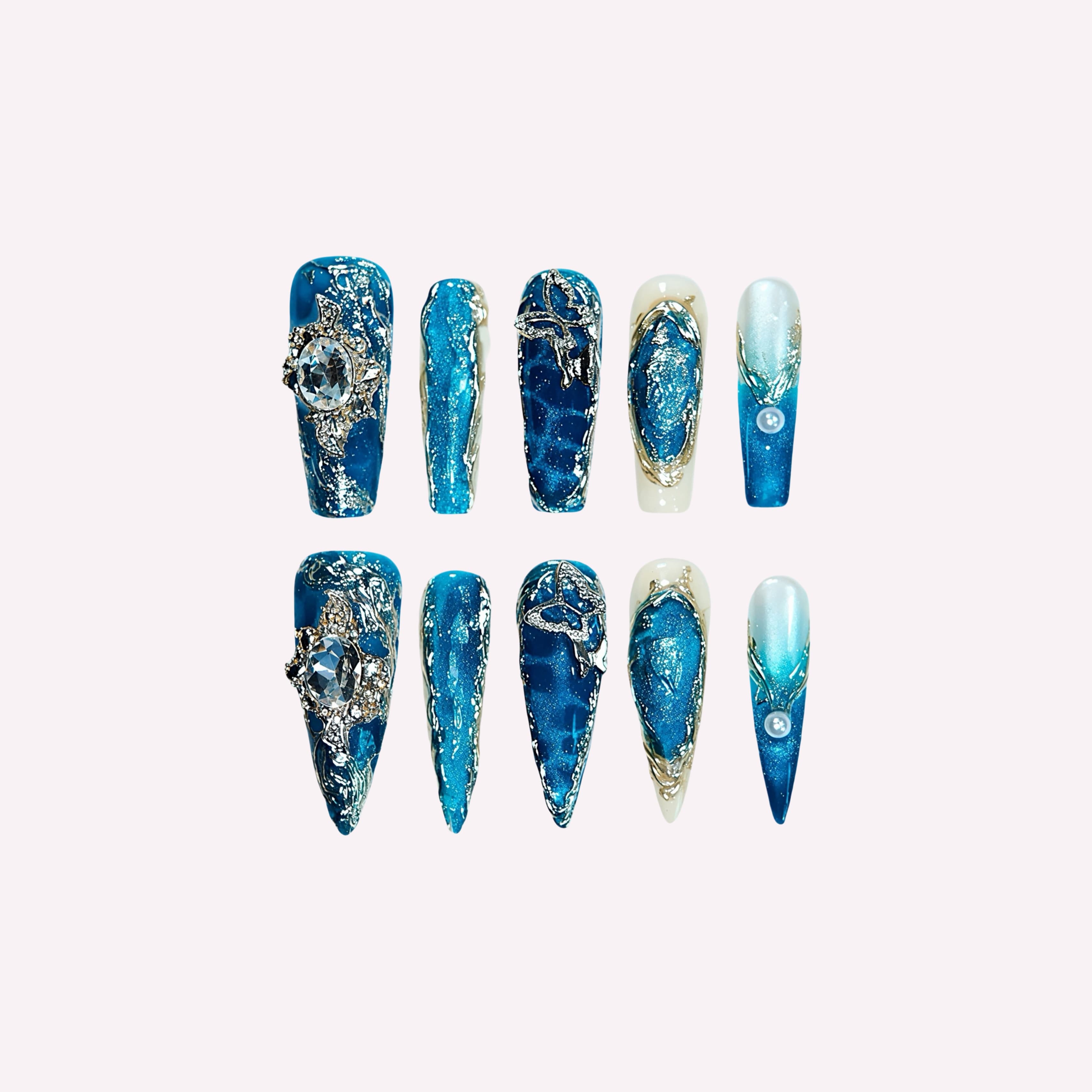Navy Shine Coffin / Stiletto