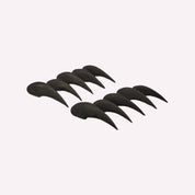 Cat Claw #4 handmade press-on nails — sleek all-black high-gloss claw nail art set by Poorguyshop