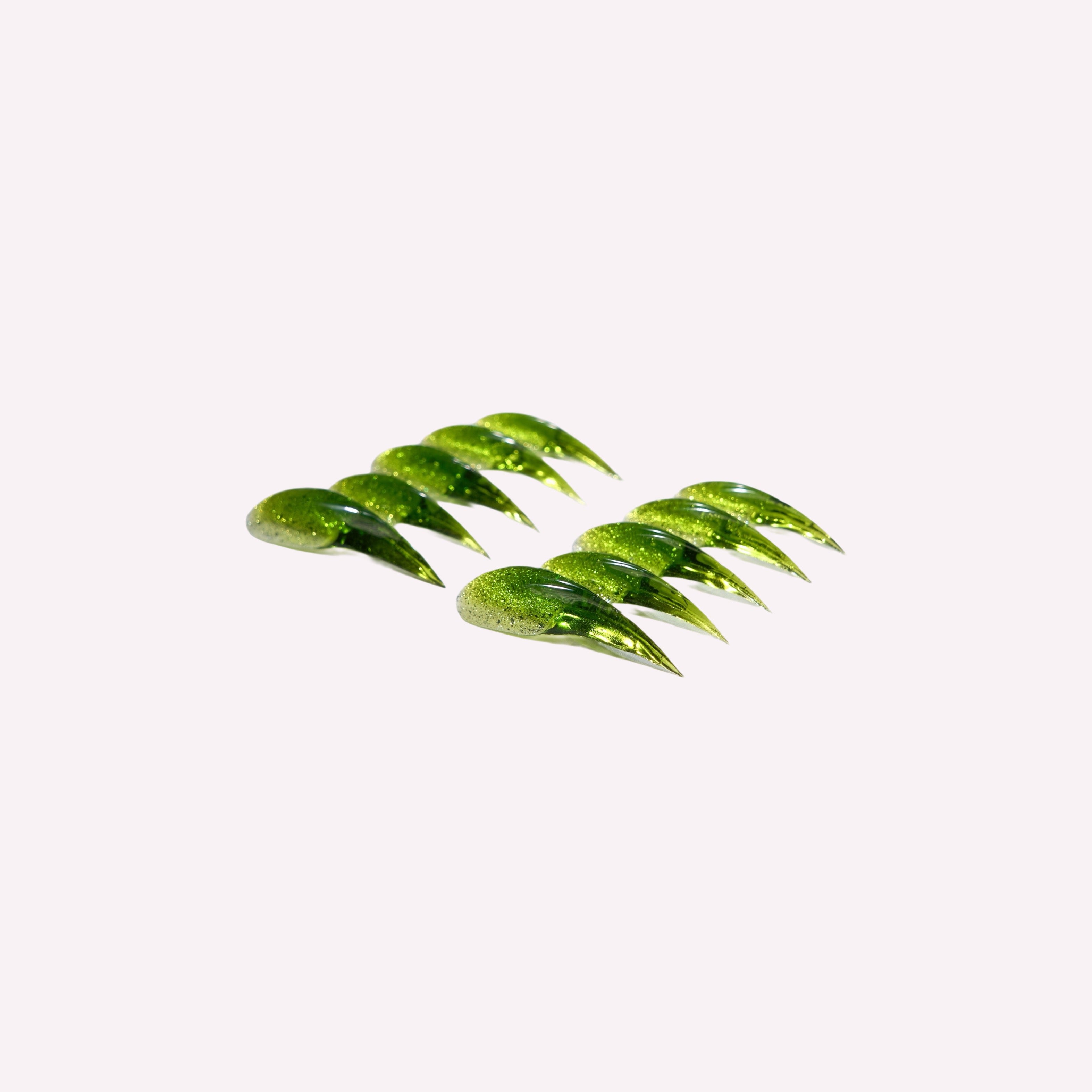Cat Claw #7 handmade press-on nails — sculptural curved cat claw shape nail art set by Poorguyshop