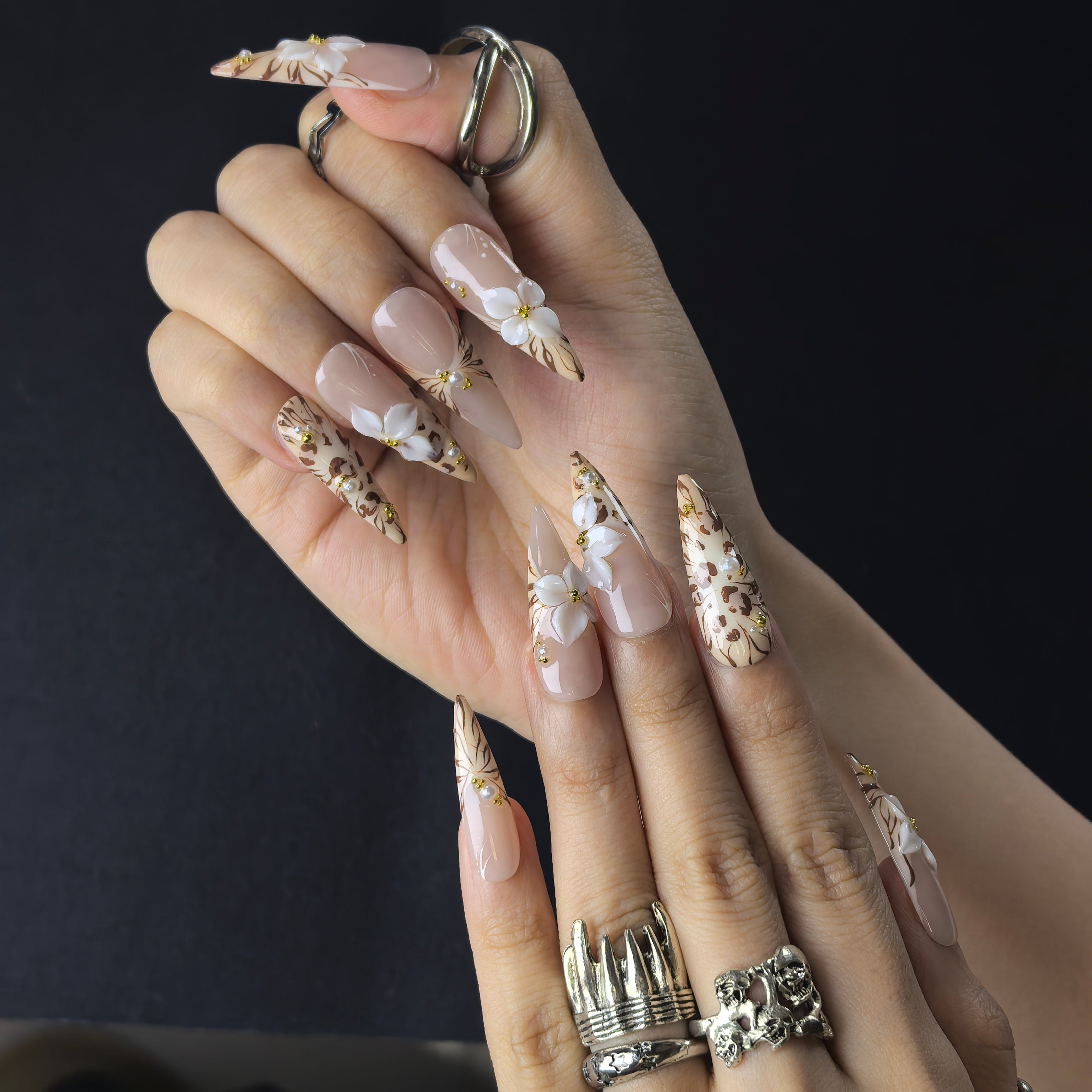 Riverdale Wild 30mm coffin press-on nails — reusable handmade nail art press-ons for fashion-forward women