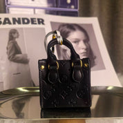 Luxe Leather Bag Charm (black/pink/white)